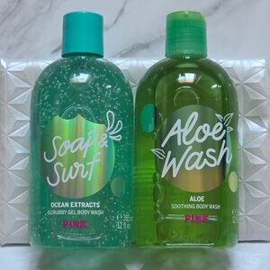 Victoria's Secret PINK OCEAN Scrubby Gel Body Wash & ALOE Soothing Body Wash